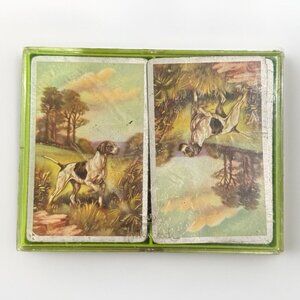 Hallmark Playing Card FULL Dual 2 Decks Hunting Dog Bridge vintage lot